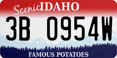 ID license plate 3B0954W