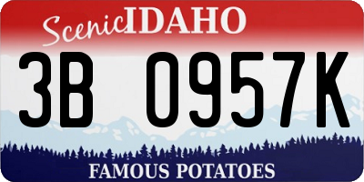 ID license plate 3B0957K