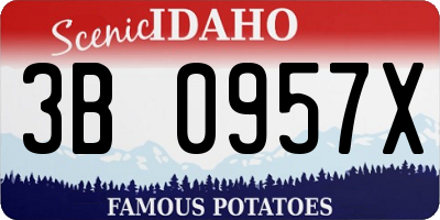 ID license plate 3B0957X
