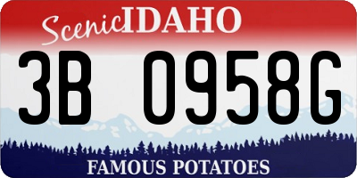 ID license plate 3B0958G