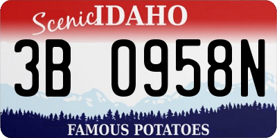 ID license plate 3B0958N
