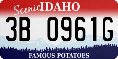 ID license plate 3B0961G