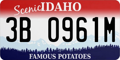 ID license plate 3B0961M