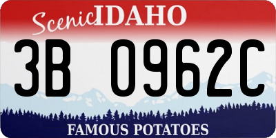 ID license plate 3B0962C