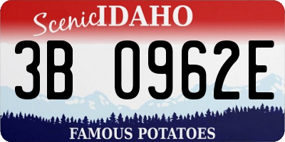 ID license plate 3B0962E