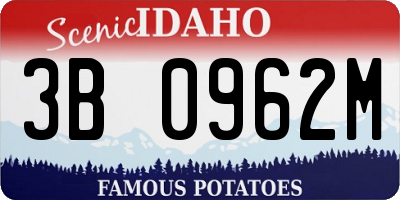 ID license plate 3B0962M