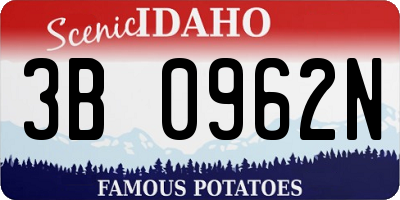 ID license plate 3B0962N