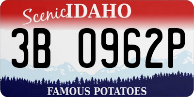 ID license plate 3B0962P