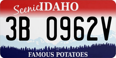 ID license plate 3B0962V