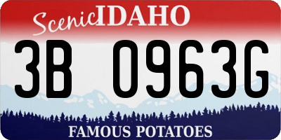 ID license plate 3B0963G
