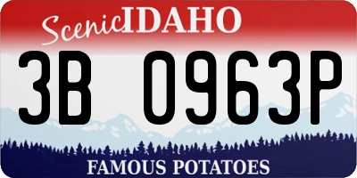 ID license plate 3B0963P