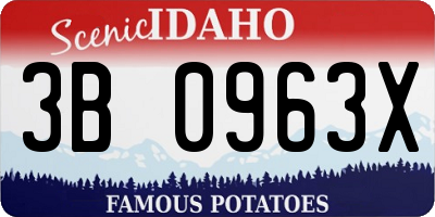 ID license plate 3B0963X