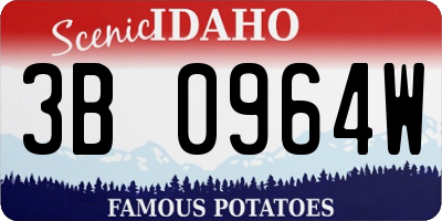 ID license plate 3B0964W