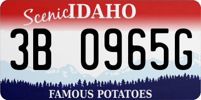 ID license plate 3B0965G