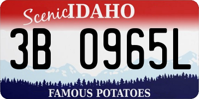 ID license plate 3B0965L