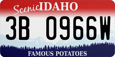 ID license plate 3B0966W