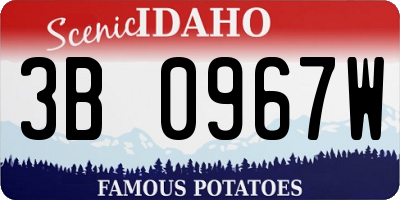 ID license plate 3B0967W