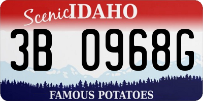 ID license plate 3B0968G
