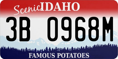 ID license plate 3B0968M