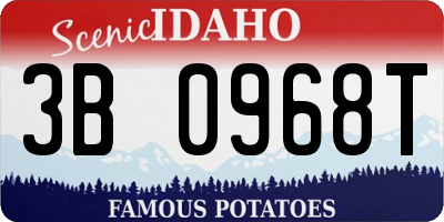 ID license plate 3B0968T