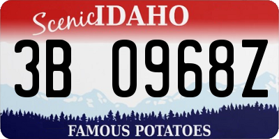ID license plate 3B0968Z