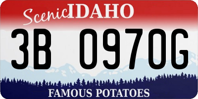 ID license plate 3B0970G