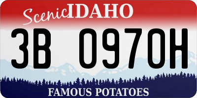 ID license plate 3B0970H