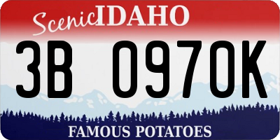 ID license plate 3B0970K