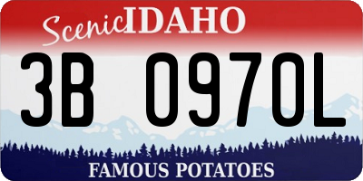ID license plate 3B0970L