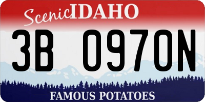 ID license plate 3B0970N
