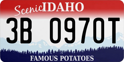 ID license plate 3B0970T