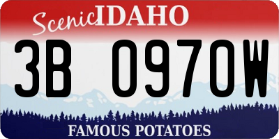 ID license plate 3B0970W