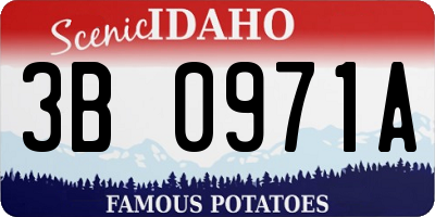 ID license plate 3B0971A