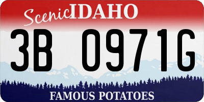 ID license plate 3B0971G
