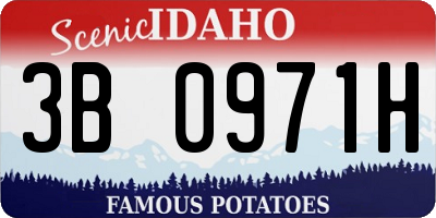 ID license plate 3B0971H