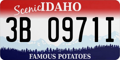 ID license plate 3B0971I