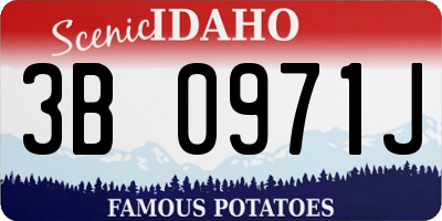 ID license plate 3B0971J