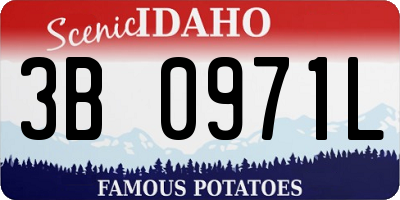 ID license plate 3B0971L