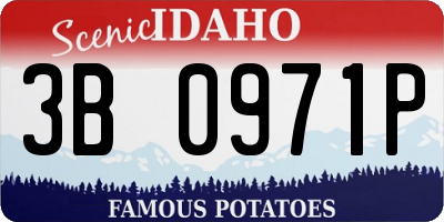 ID license plate 3B0971P
