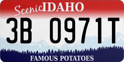 ID license plate 3B0971T