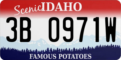 ID license plate 3B0971W