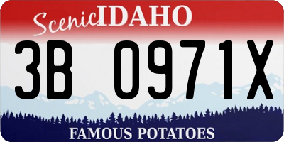 ID license plate 3B0971X