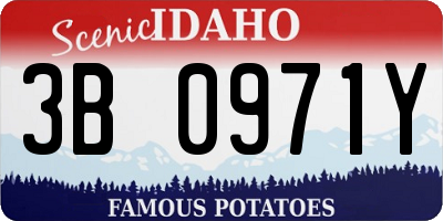 ID license plate 3B0971Y