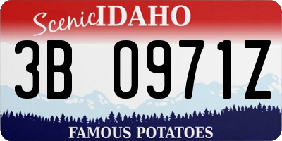 ID license plate 3B0971Z