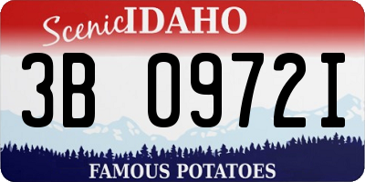 ID license plate 3B0972I