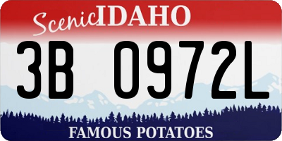 ID license plate 3B0972L