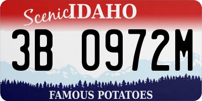 ID license plate 3B0972M