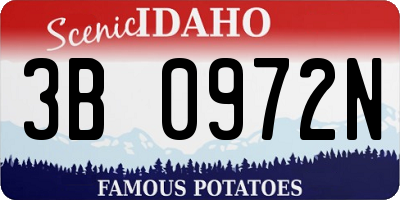 ID license plate 3B0972N
