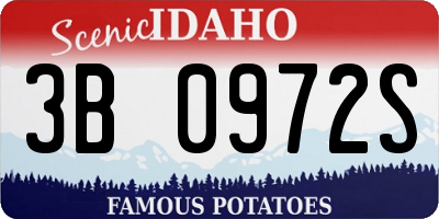 ID license plate 3B0972S