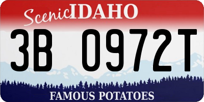 ID license plate 3B0972T